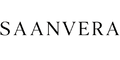 The brand name 'SAANVERA' is displayed in a black serif typeface centered on a solid white background.