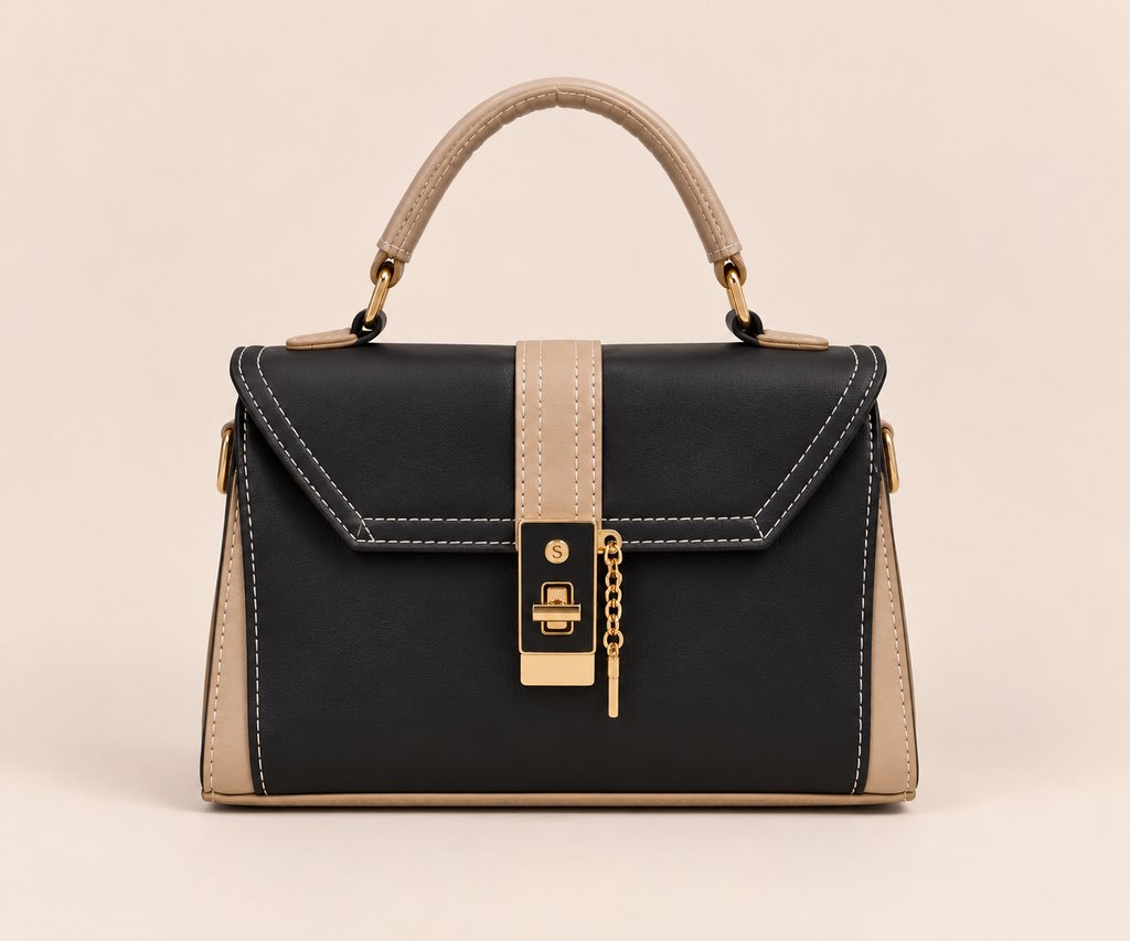 Avelora Black & Cream Handbag