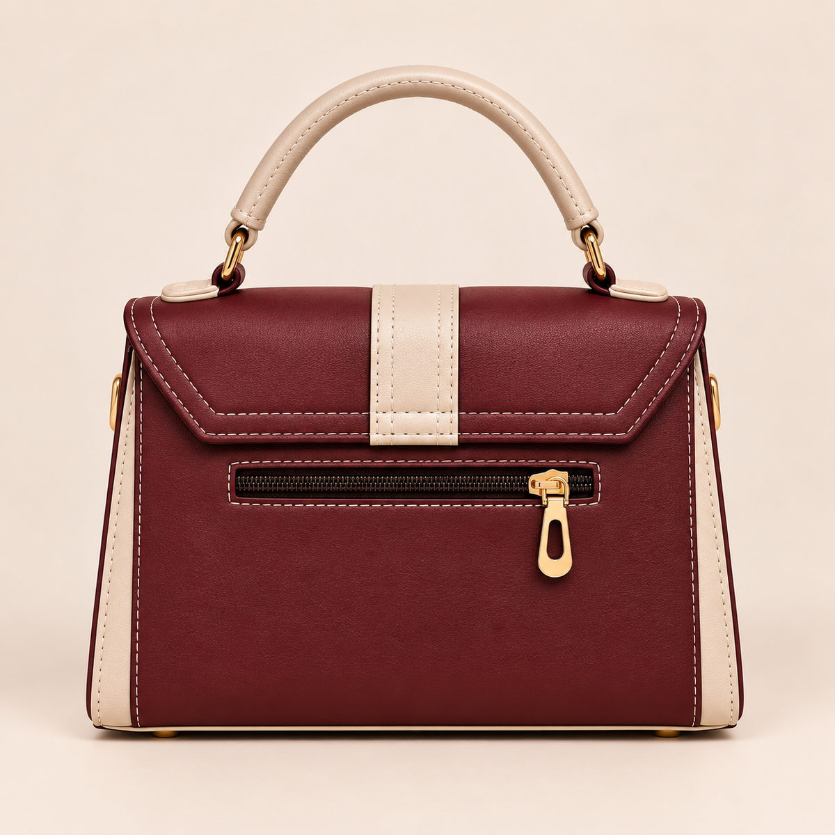 Avelora Maroon & Cream Handbag