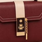 Avelora Maroon & Cream Handbag