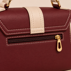 Avelora Maroon & Cream Handbag
