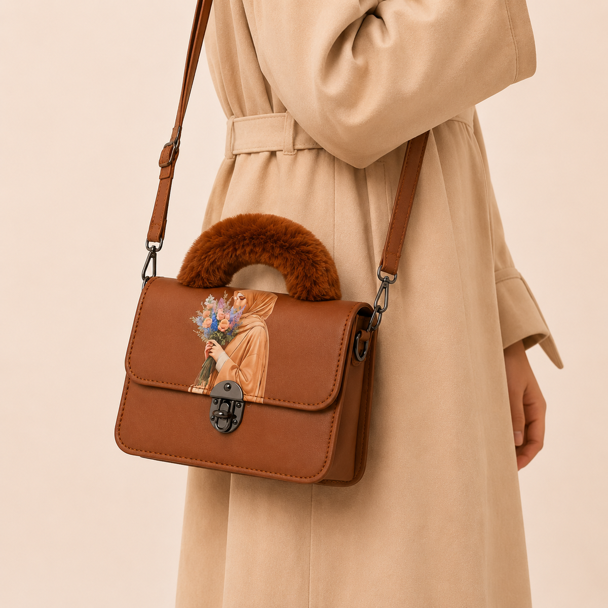 Caramel Bloom Handbag