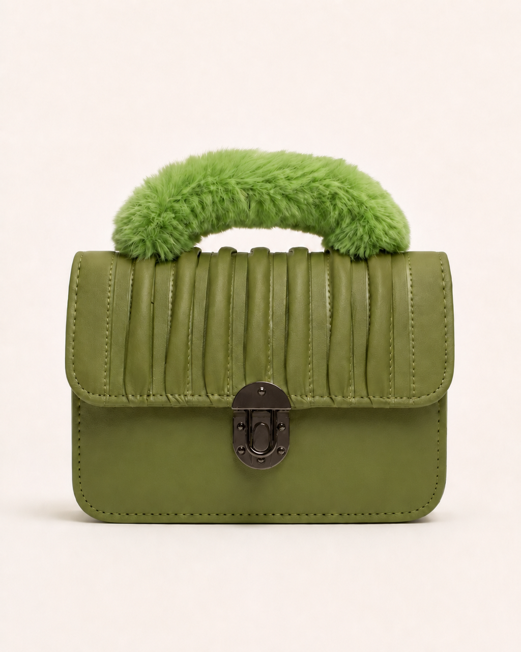 Elara Luxe Shoulder Bag – Olive Green