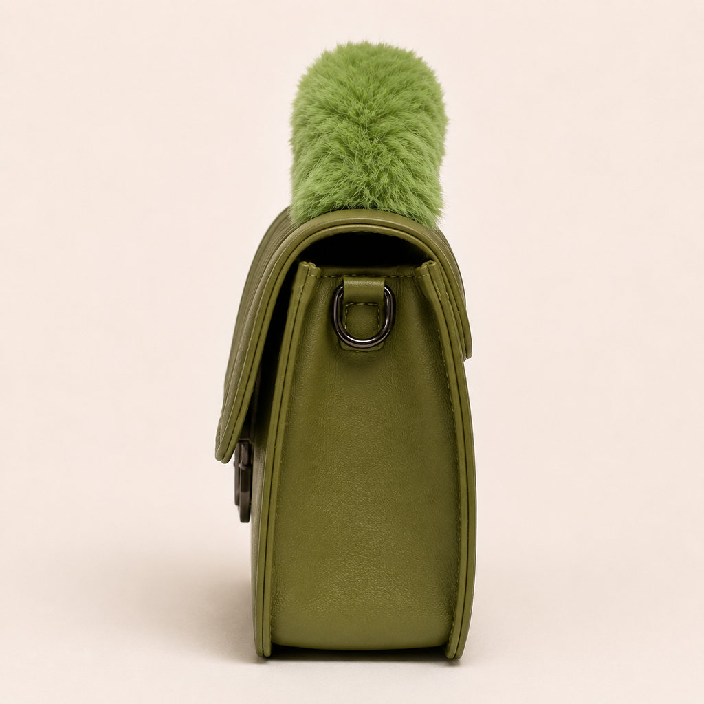 Elara Luxe Shoulder Bag – Olive Green