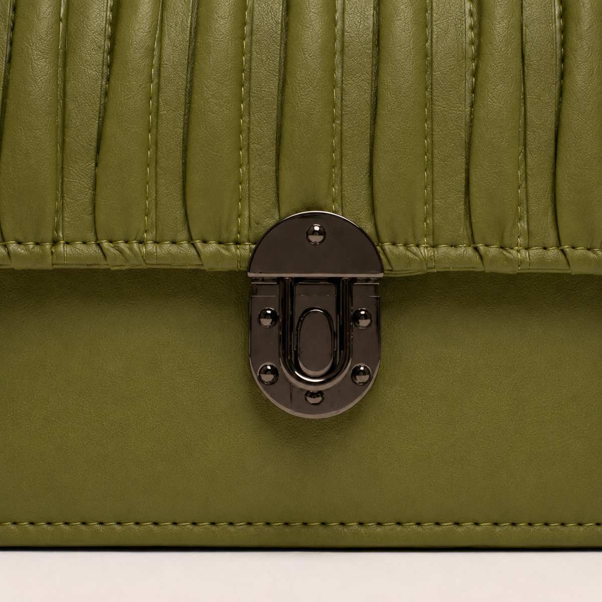Elara Luxe Shoulder Bag – Olive Green