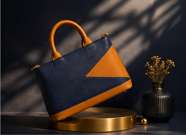 Noir Camel Luxe Handbag