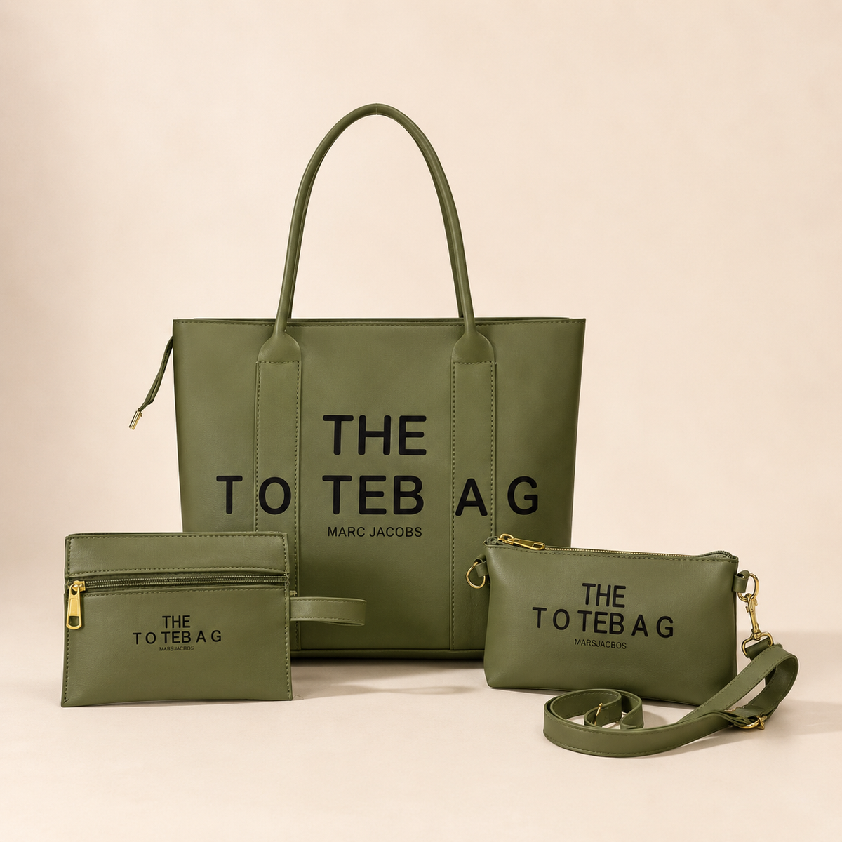 Olive Luxe 3-Piece Handbag Set