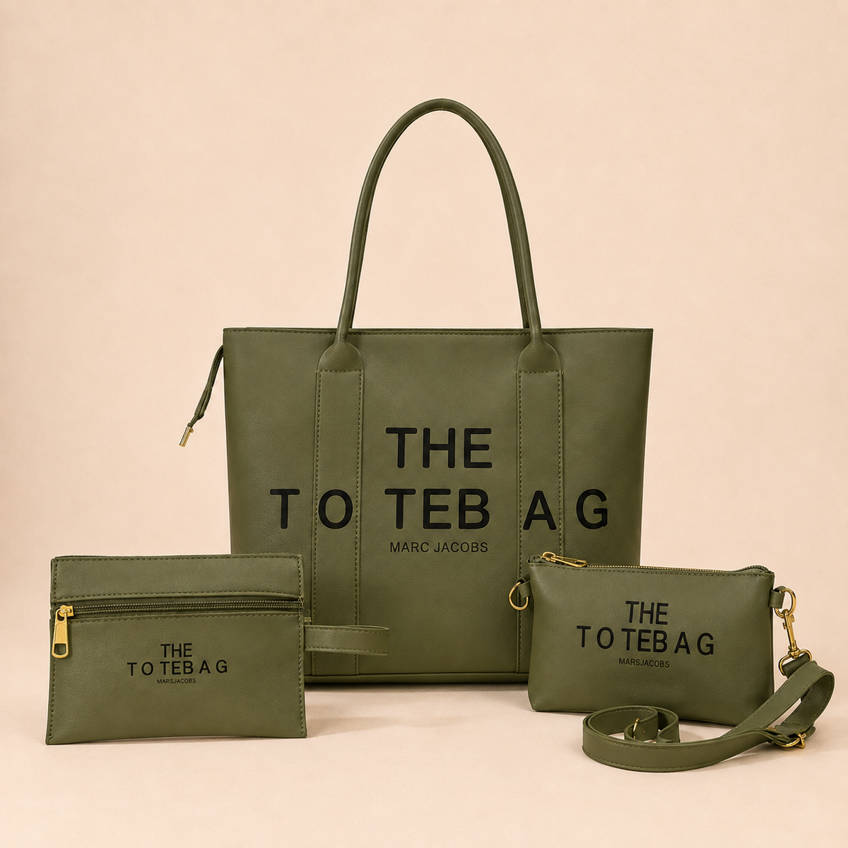 Olive Luxe 3-Piece Handbag Set
