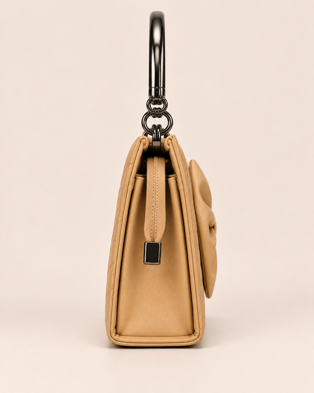 Roselle Bow Handbag – Nude