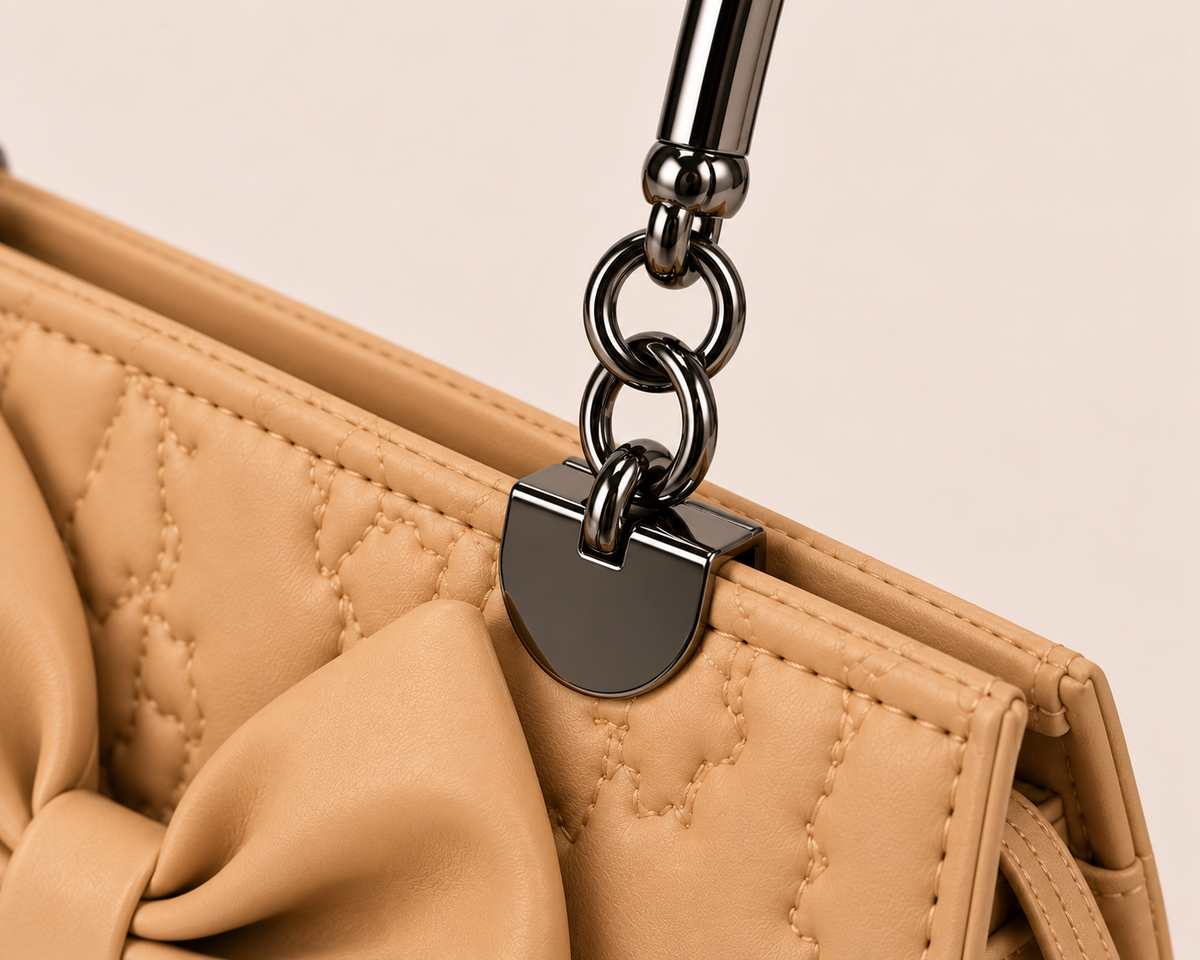 Roselle Bow Handbag – Nude