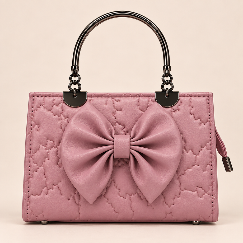 Roselle Bow Handbag – Pink