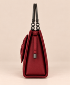 Roselle Bow Handbag – Ruby Red