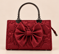 Roselle Bow Handbag – Ruby Red
