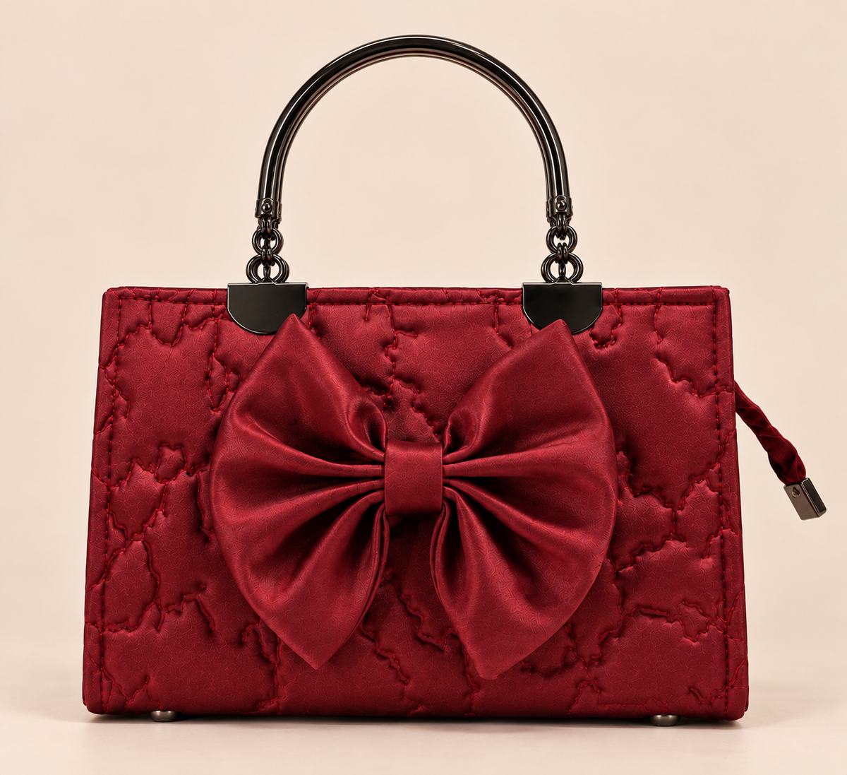 Roselle Bow Handbag – Ruby Red