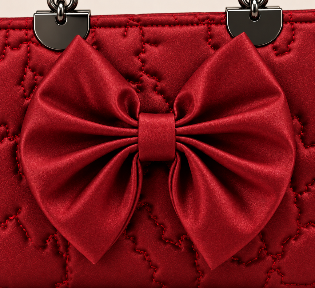 Roselle Bow Handbag – Ruby Red