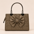 Roselle Bow Handbag – Taupe