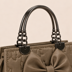 Roselle Bow Handbag – Taupe