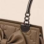 Roselle Bow Handbag – Taupe