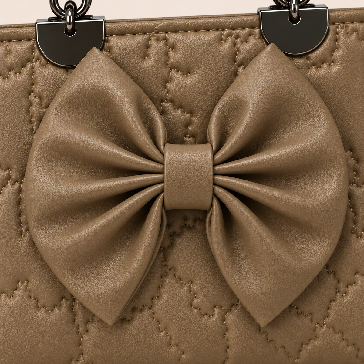 Roselle Bow Handbag – Taupe
